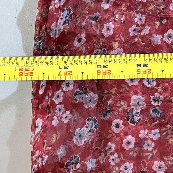 Altar'd State Women's Balloon Sheer Sleeves Floral Janey Dress Burgundy Medium - Picture 9 of 9